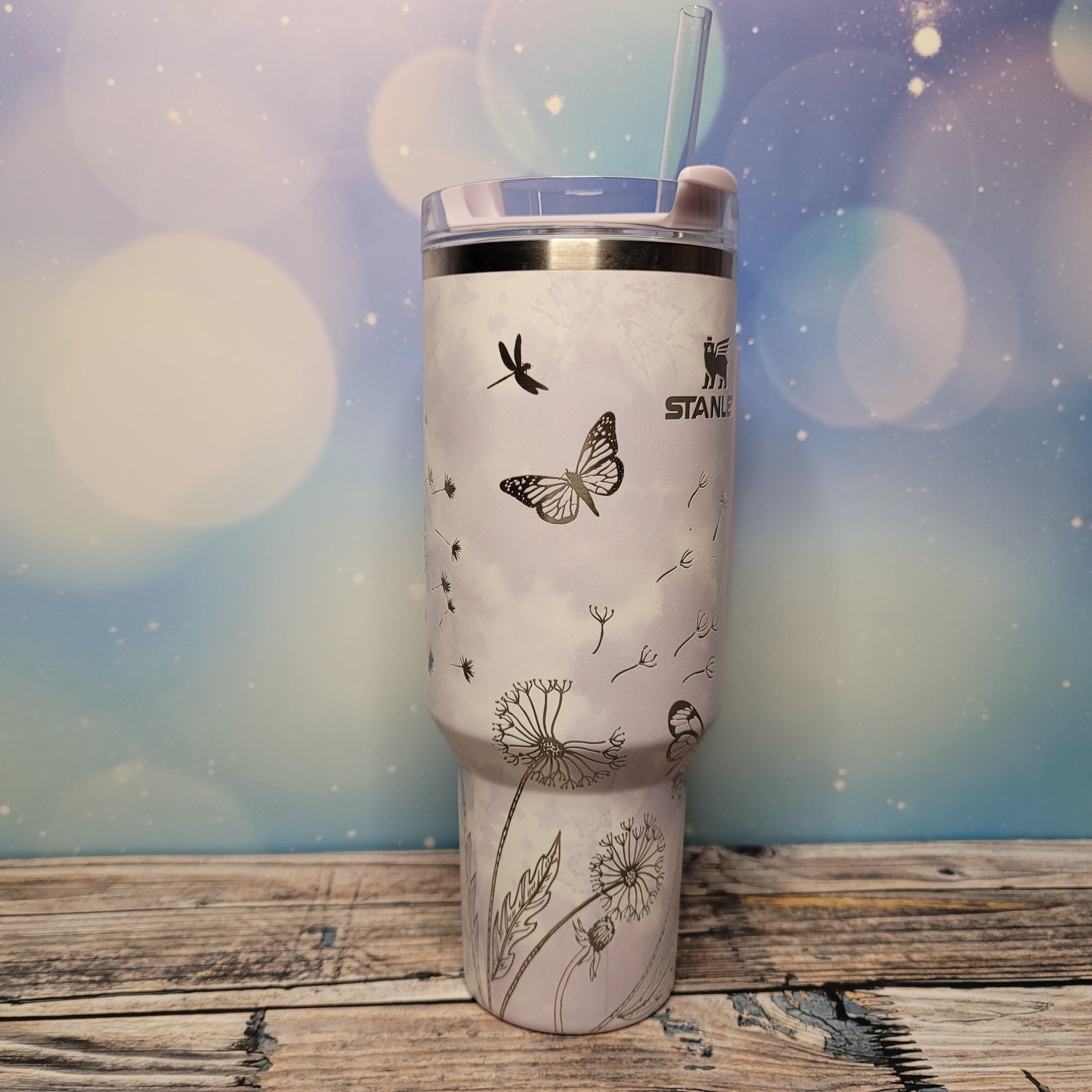 Butterfly Engraved Stanley Quencher H2.0 Flowstate Tumbler 30 Oz 40 Oz,  Butterfly Full Wrap, Stanley Tumbler, Adventure Quencher 